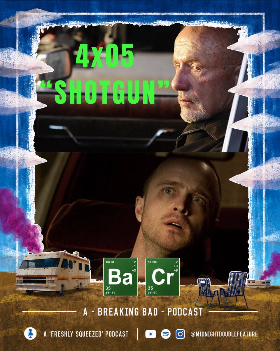 mdfpod's tweet photo. “Shotgun” might be one of the most quietly devastating episodes of Breaking Bad.

Mike takes Jesse on a ride he’ll never forget, Walt starts losing his grip, and the tension between Gus and everyone else keeps tightening.

🎙️ Available wherever you get your podcasts. https://t.co/Ki9FY08xuR