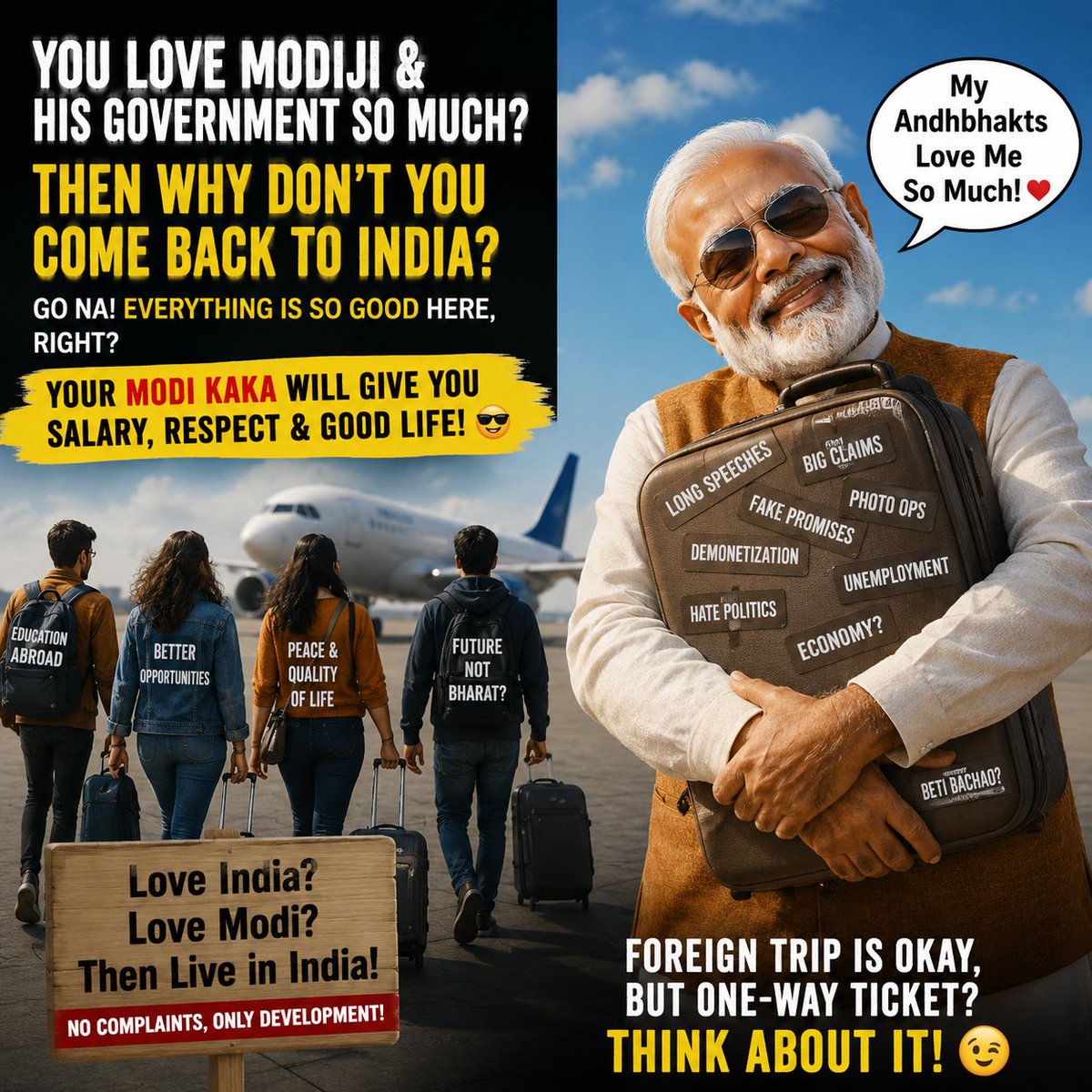 Dhruvil67's tweet photo. If evrythng is so perfect under Modi, y r his biggest fans building lives abroad instead of going back to enjoy that ‘world class development’?
Easy to tweet nationalism from foreign countries
Living the reality is different

#AndhBhaktLogic
#NRIAndhbhakts
#ModiGovernment
@modi https://t.co/pwS477Q2rI