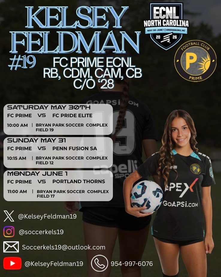 Kelsey Feldman | 2028 | FC Prime ECNL tweet media