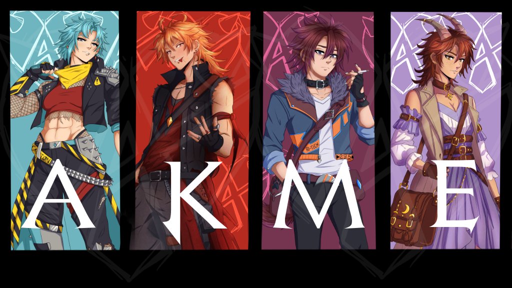 AzurlineArts's tweet photo. Team Alchemy (AKME- A little stretch but we made it 😅😂) The 6 year and running D&amp;D crew! #RWBY #RWBYOC 
Aly Azurline
Konnie M (Just M)
Meander Stallstart @NoOvertimeHero 
Echko Prunelle https://t.co/d3db64L8qZ
