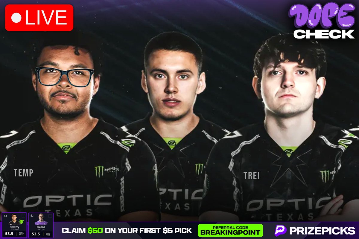 GGBreakingPoint's tweet photo. 🔴Dope Check Ep.101 is LIVE!

- Paris M8's CHANGE 🫢
- TJHaLy Nuclear Cockroach ☢️🪳
- Swooty Dropped 💔

Dope Check is presented by@PrizePicksGG💫 https://t.co/OEg7kTInt9