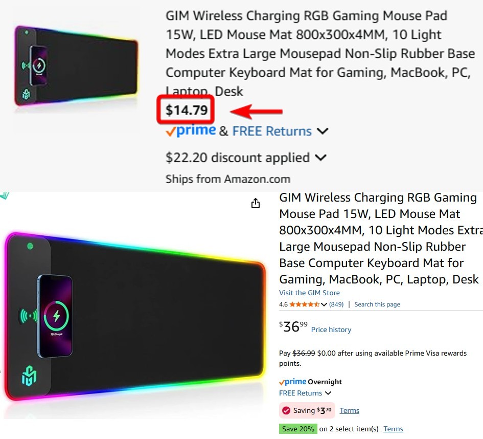 Pricerrors's tweet photo. $50 Wireless Charging RGB Gaming Pad for $14

Amazon coupon + promo code: QEXQA9V9

RGB desk mat + wireless charging built in.

MSRP $50 in stores. Promo won't last 👀

https://t.co/vnJv6Nhkha #ad