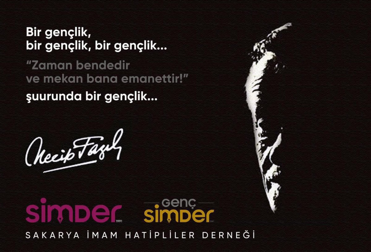 YahyaBakir's tweet photo. Tek cümleyle, Allah'ın, kâinatı yüzüsuyu hürmetine yarattığı sevgilisinin âlemleri manto gibi bürüyen eteğine tutunacak, o'ndan başka hiçbir tutamak, dayanak, sığınak, barınak tanımayacak ve o'nun düşmanlarını ancak kubur farelerine denk muameleye lâyık görecek bir gençlik...

Bu gençliği karşımda görüyorum. maya tutması için otuz küsür yıldır, devrimbaz kodamanların viski çektiği kamıştan borularla ciğerimden kalemime kan çekerek yırtındığım, kıvrandığım ve zindanlarda çürüdüğüm bu gençlik karşısında uykusuz, susuz, ekmeksiz, başımı secdeye mıhlayıp bir ömür allah'a hamd etme makamındayım. genç adam! bundan böyle senden beklediğim, manevî babanın tabutunu musalla taşına, anadolu kıtası büyüklüğündeki dâva taşını da gediğine koymandır.

Surda bir gedik açtık; mukaddes mi mukaddes! 
ey kahbe rüzgâr, artık ne yandan esersen es! ..

Vefatının 43. sene-i devriyesinde 
Üstad #NecipFazılKısakürek’i Rahmet ve şükran ile anıyoruz...