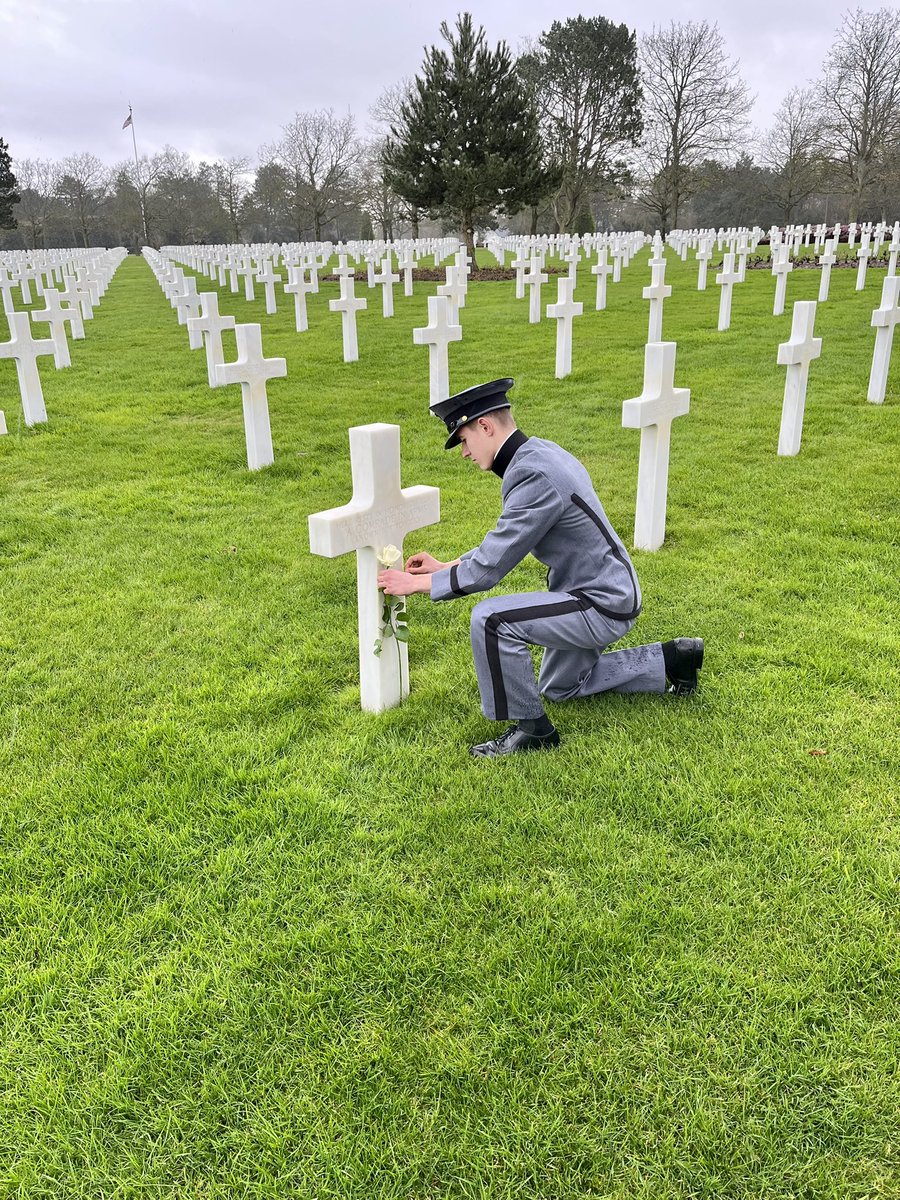 MGKlingenberg's tweet photo. “We’re fortunate in being Americans. At least we don’t step on the underdog. I wonder if that’s because there are no ‘Americans’ — only a stew of immigrants; or if it’s because the earth from which we exist has been so kind to us and our forefathers; or if it’s because the ‘American’ is the offspring of the logical European who hated oppression and loved freedom beyond life? Those great mountains and tall timber; the cool deep lakes and broad rivers; the green valleys and white farmhouses; the air, the sea and wind; the plains and great cities; the smell of living — all must be the cause of it. …

“And yet, with all that, we can’t get away from the rest. … For each of us who wants to live in happiness and give happiness, there’s another different sort of person wanting to take it away. Those people always manage to have their say, and Mars is always close at hand. We know how to win wars. We must learn now to win peace. Stick our noses in the affairs of the world. Learn politics as well as killing. Make the world accept peace whether they damn well like it or not. Here is the dove, and here is the bayonet. …

“If I ever have a son, I don’t want him to go through this again, but I want him powerful enough that no one will be fool enough to touch him. He and America should be strong as hell and kind as Christ. That’s the only insurance until human nature becomes a tangible thing that can be adjusted and made workable.”

Letter of LT Thomas Meehan III, CO, E Company, 506th PIR, 101st Airborne Division, to his wife, May 1944.

KIA 6 JUNE 1944