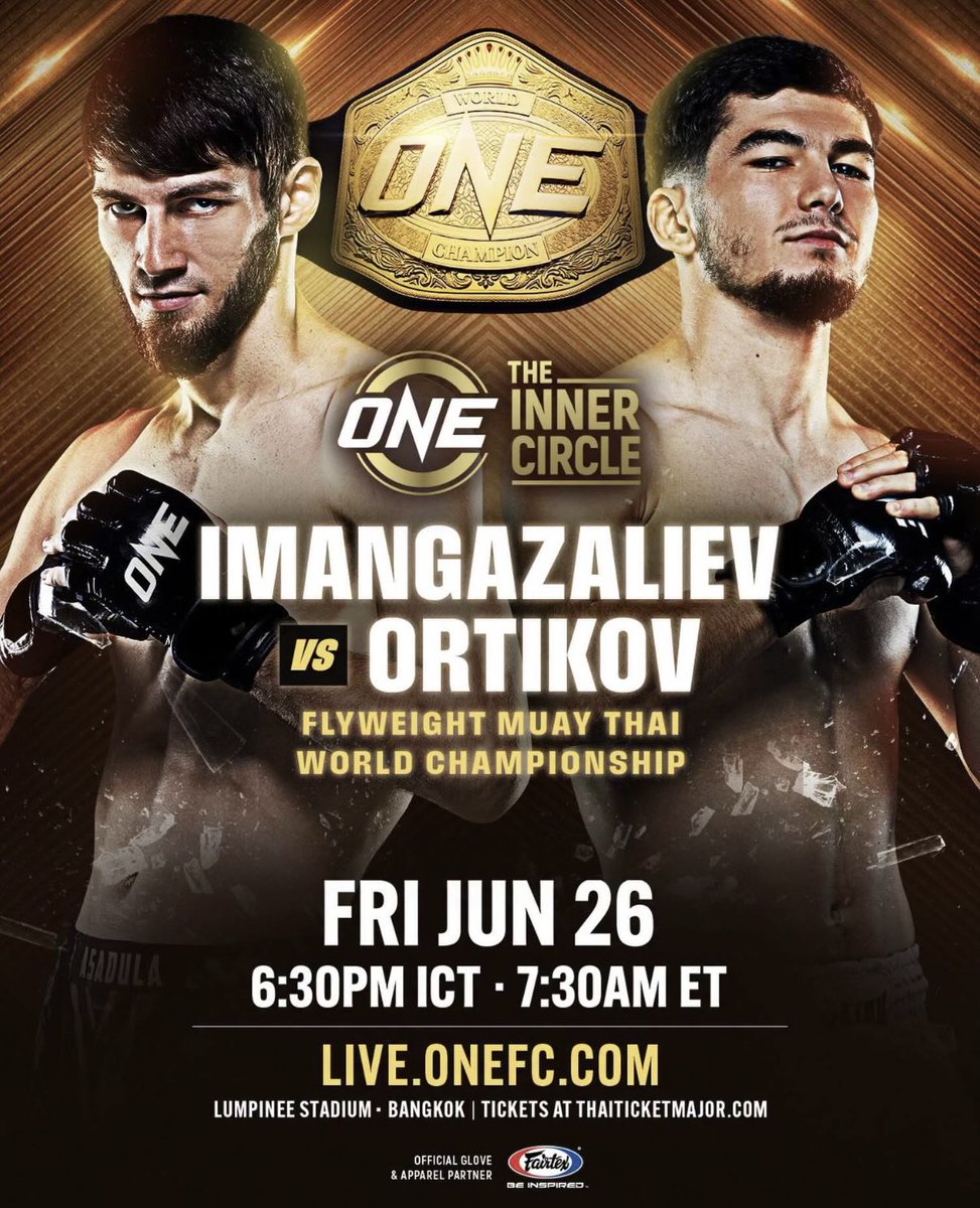 worldofmixedma's tweet photo. 👑 Vacant flyweight Muay Thai world title fight booked for June 26: Asadula Imangazaliev vs Aslamjon Ortikov at The Inner Circle in Bangkok.

🇷🇺Imangazaliev brings a perfect 12-0 record, brutal knockout power, and a huge redemption angle after beating Nong-O but missing weight and leaving without the belt. 

🇺🇿Aslamjon Ortikov comes in 24-0, fresh off another stoppage win, chasing history as Uzbekistan’s first ONE Muay Thai champion 🔥

Trust me these two are some of the best strikers in the world 👌

#ONEChampionship #TheInnerCircle #MuayThai #Imangazaliev #Ortikov #WorldTitle #FlyweightMuayThai #Bangkok #LumpineeStadium