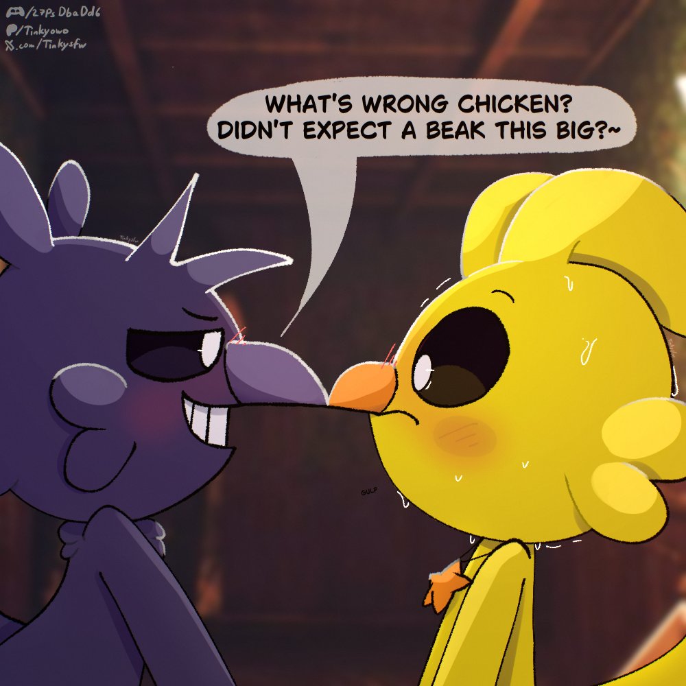 TinkySFW's tweet photo. 💛KickinChicken and Poe touching tips(beaks)💜

(I really love how this turned out❤️)

Full Timelapse on my "patty reon".👀

#SmilingsCritters #SmilingCrittersFanart #kickinchicken #nightmarecritters https://t.co/8EwbcQTEL1