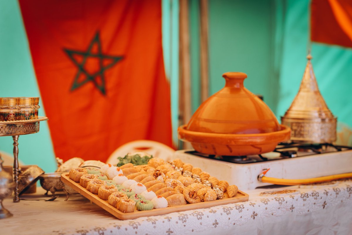 ImaneOuaadil's tweet photo. The Embassy took part in the “Cook Africa on AU Day” hosted by @metrotvgh.
We prepared a traditional Moroccan 🇲🇦 Tagine that highlighted the authenticity &amp;  refined flavors of Moroccan cuisine, renowned for its unique blend of spices and centuries-old culinary traditions. https://t.co/d1fyfGfpSH