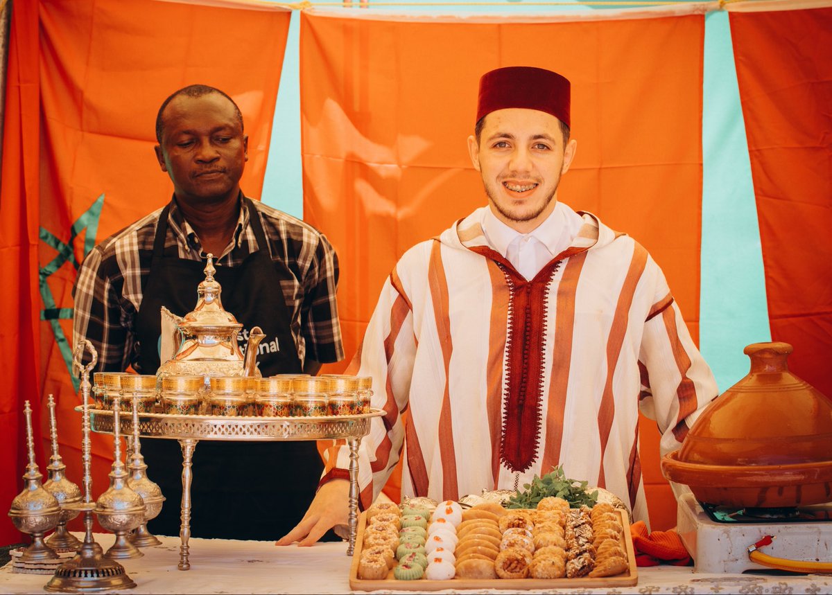 ImaneOuaadil's tweet photo. The Embassy took part in the “Cook Africa on AU Day” hosted by @metrotvgh.
We prepared a traditional Moroccan 🇲🇦 Tagine that highlighted the authenticity &amp;  refined flavors of Moroccan cuisine, renowned for its unique blend of spices and centuries-old culinary traditions. https://t.co/d1fyfGfpSH
