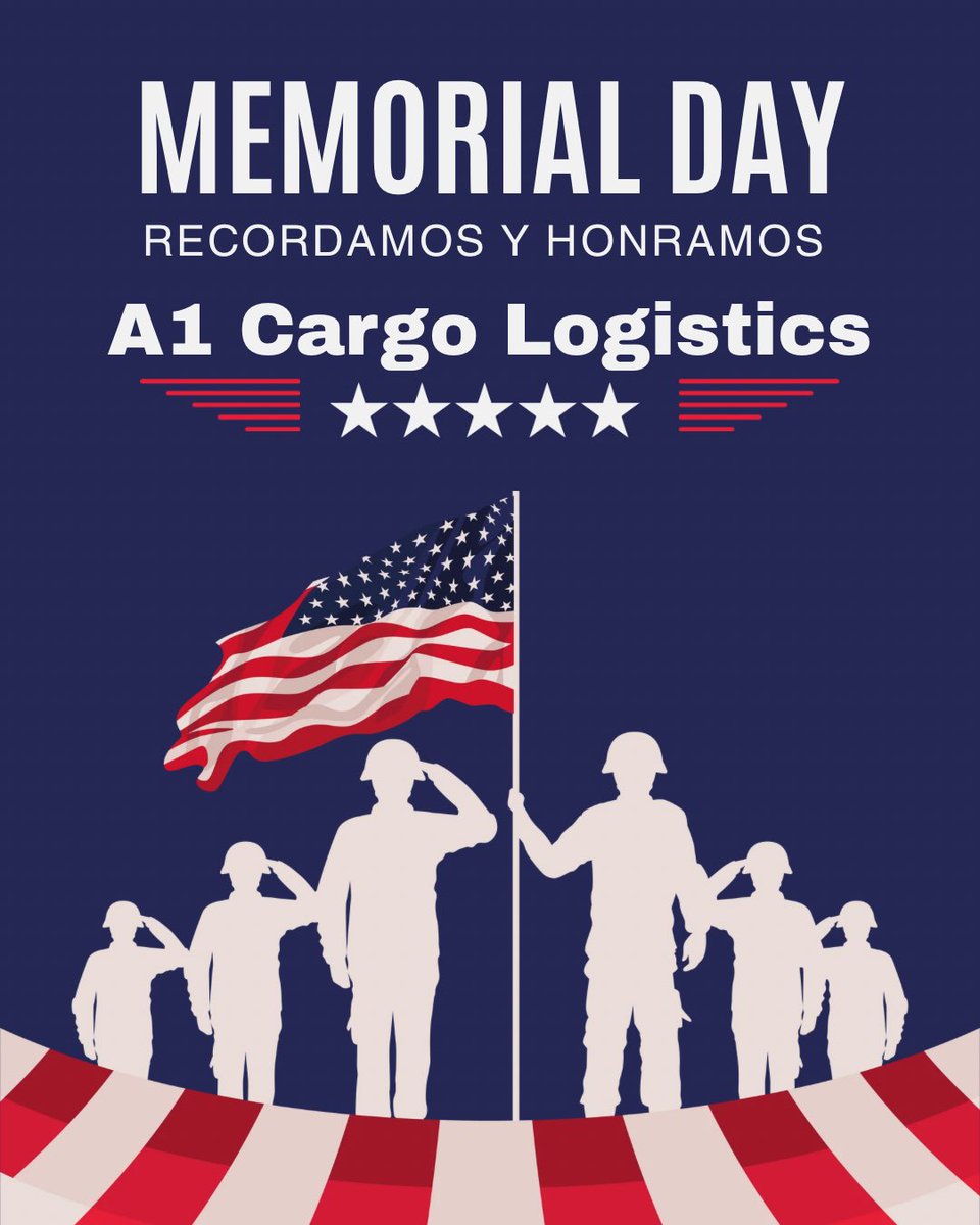 A1Cargo's tweet photo. En este Día de los Caídos, A1 Cargo Logistics hace una pausa para rendir homenaje a los héroes que hicieron el sacrificio supremo por nuestra libertad 🇺🇸

Expresamos nuestra profunda gratitud y respeto a sus familias 🎖️

Su legado nunca será olvidado 🕊️

📱 WA +1 (305) 766-2337
💻 info@A1Courier.com

#MemorialDay #Respeto #Gratitud