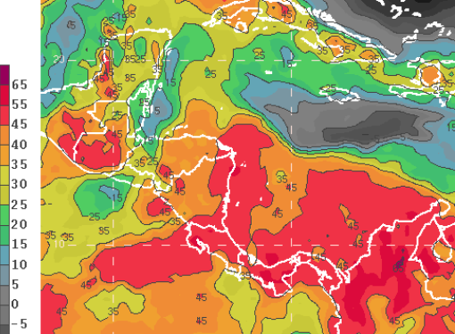 hidromet's tweet photo. Índice de Convección hoy lunes, martes y miércoles !!! Viene mucha lluvia (colores rojo). OJO...  !!! https://t.co/WBr8qR9dKg