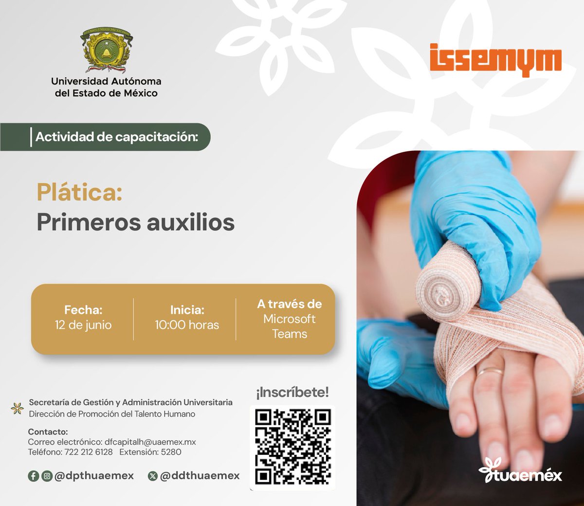 ddthuaemex's tweet photo. 🚑💙 Aprende a actuar de manera rápida y segura ante una emergencia. ⛑️
Un espacio para adquirir conocimientos básicos que pueden salvar vidas y hacer la diferencia en el momento correcto.
¡Inscríbete hoy mismo! 👉https://t.co/IxRunGvBrA
#tuaeméx
#tuaeméxdth
#tuaeméxsga https://t.co/E84RC63sWJ
