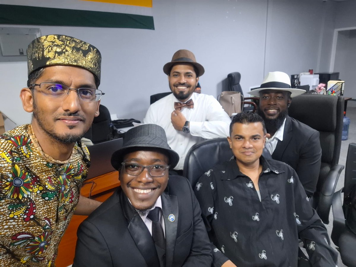 GRAupdates's tweet photo. Staff of the Guyana Revenue Authority are proudly celebrating Guyana's 60th Diamond Jubliee Independence Anniversary in vibrant cultural wear, showcasing the rich traditions, colours and diversity that make our nation unique. https://t.co/A63sOPhgMf