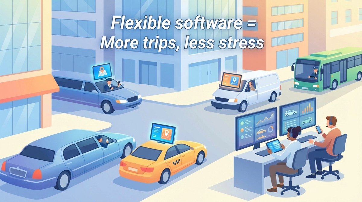 rezglotransfer's tweet photo. Limo, taxi, shuttle, and van operators know: your business is unique! Why settle for rigid platforms that force you to adapt? Now, most fleets need solutions that actually flex and grow with them. https://t.co/3zmXnxATYM https://t.co/JBExINC7uf