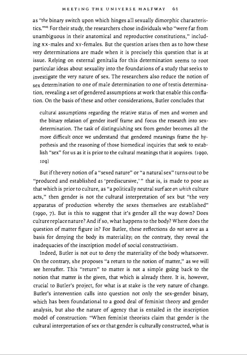 princessviolent's tweet photo. this is a perfect demonstration of butler's argument that research abt the supposed "nature" of sex requires cultural presuppositions about sex to frame the inquiry. this graph is nonsensical and circular bc "brain sex" is measured by an index that predefines the outcome https://t.co/hMU1GT6cG9