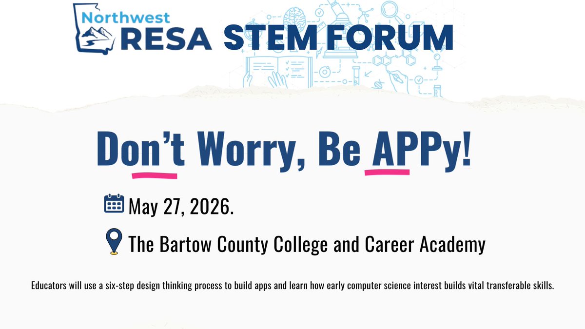 MADLearn's tweet photo. Don’t miss Erin Keith at the NWGA RESA STEM Forum on May 27, 2026! Erin, a K–5 Computer Science Teacher at Kedron Elementary and 2025 Computational Thinking Award recipient, will share how early CS learning builds valuable lifelong skills. See you there!
#TEACHers #educators https://t.co/1dsy3ntMc4
