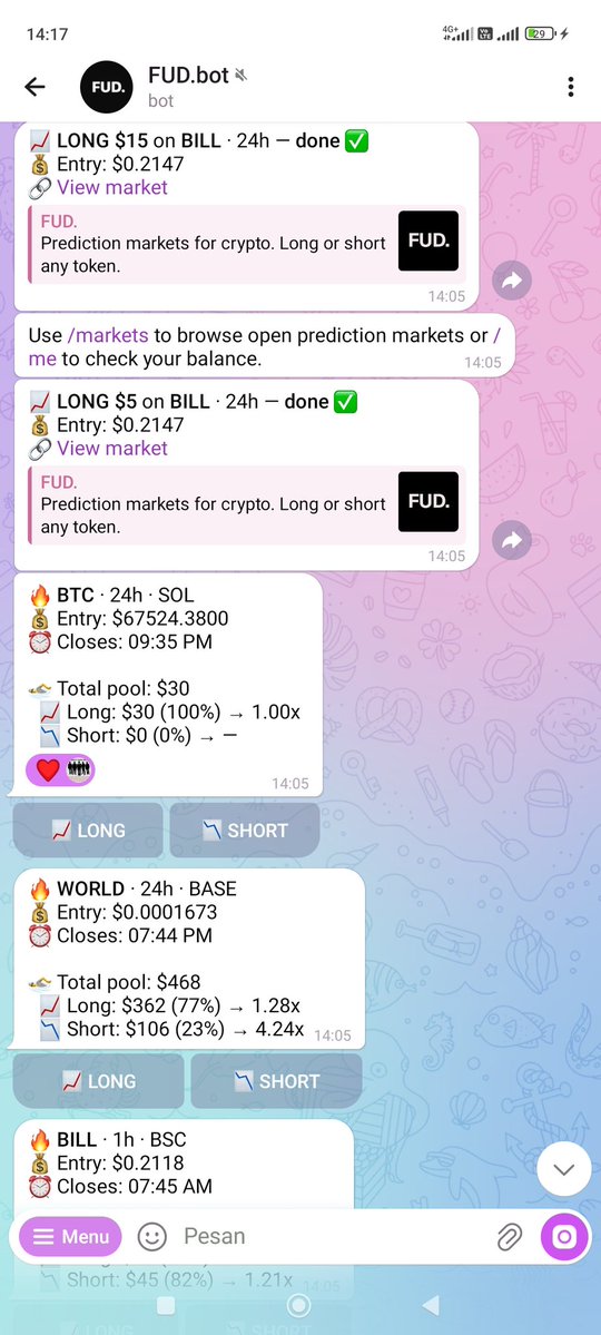 padukajatim's tweet photo. In the @fudmarkets you can trade via telegram bot, trade easily
@FUDmarkets "If your thesis is real, you should be able to price it"
Built on @base × @genlayer
🔗 https://t.co/xTmc2xtWwv
#FUDMarkets #Base #GenLayer https://t.co/rNRtRJ37Dt