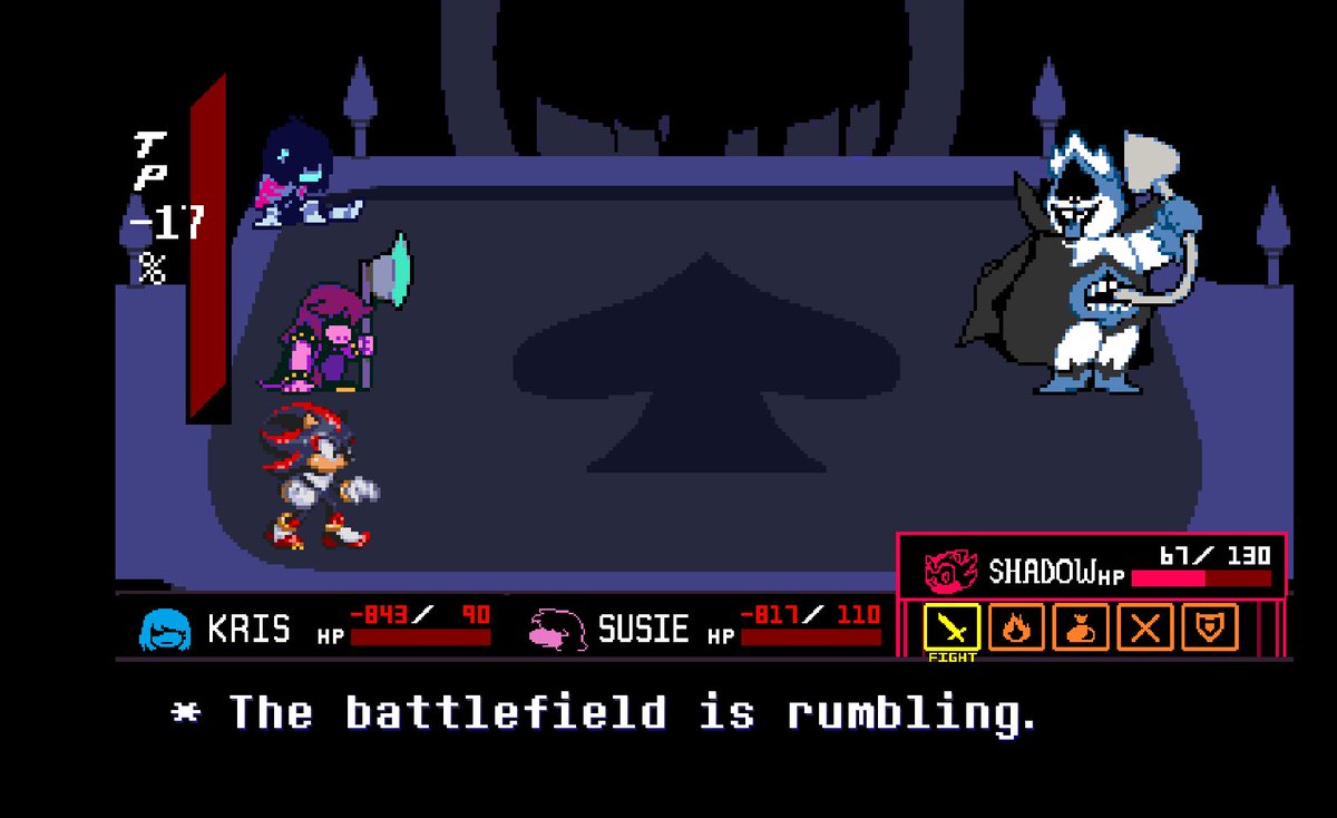 OuterLadd's tweet photo. Guys how do I beat Chaos King, I’ve been on this fight for an hour bro
#Deltarune https://t.co/bLj5voc24O