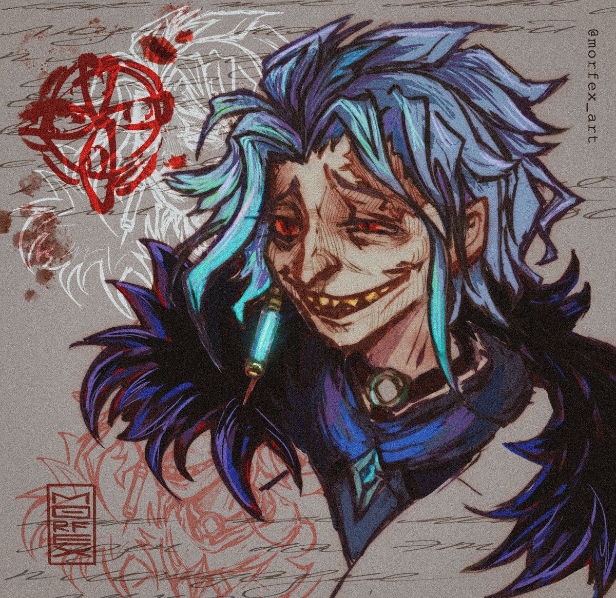 Morfex_art's tweet photo. Old sketch of #dottore since he is gone https://t.co/w5DHTu7R5e