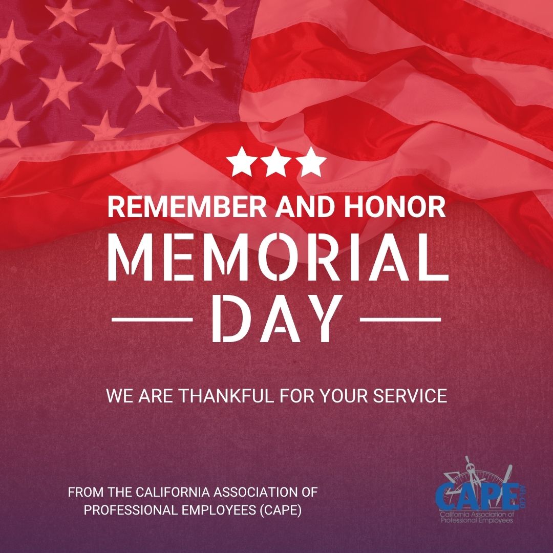 CAPEUnion's tweet photo. Today, we remember and honor those who gave their lives in service to our nation. CAPE wishes our members a safe, reflective, and peaceful Memorial Day. https://t.co/BJQhNPGhIC