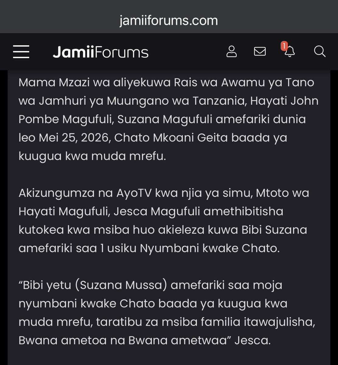 Jamii Forums tweet media