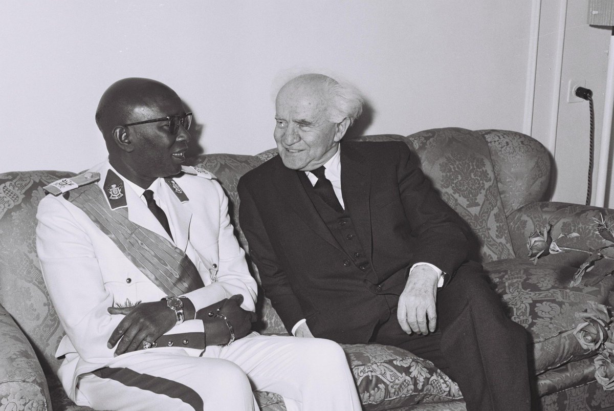 IsraelinET's tweet photo. This Africa Day, we recall the close historic relations between Israel, which regained independence in 1948, and the countries of Africa, many of which were also newly independent post-colonial states that achieved freedom from foreign rule from the 1950s onwards.

Over the decades, Israel has maintained a strong friendship and a spirit of partnership with African nations, with cooperation focused on agriculture, innovation, education, health, security, and people-to-people relations.

Today, this partnership continues to be strengthened and empowered by modern technologies and additional fields of common interest.

We extend our warmest wishes on Africa Day to the people of Ethiopia and to all Africans across the continent! 🌍🇮🇱🇪🇹

In the picture: Israel's first Prime Minister, David Ben-Gurion, meeting with King Mwambutsa of Burundi in Jerusalem in 1962, in a visit just months after Burundi's independence.