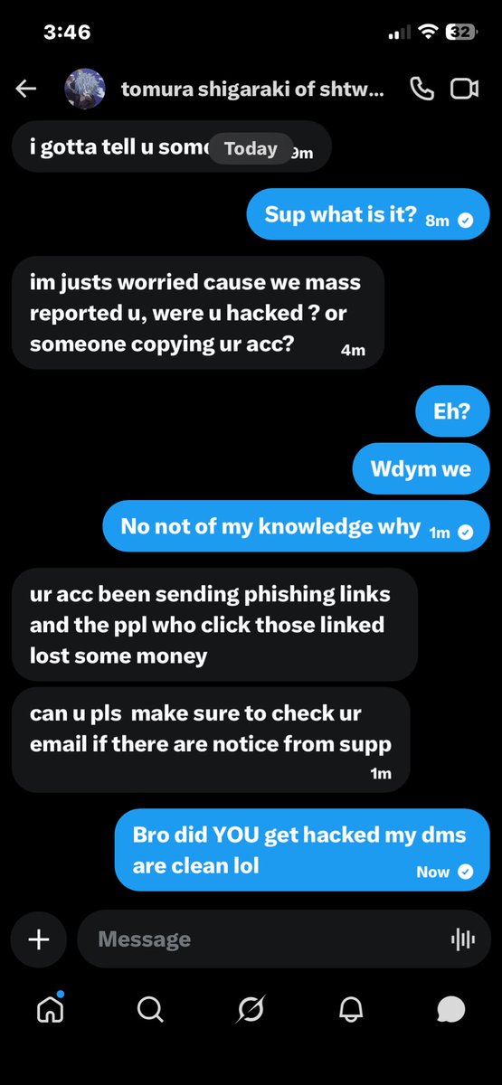 regiglazer's tweet photo. Guys I think one of my moots got hacked sad day😭 https://t.co/408yVYDTNo