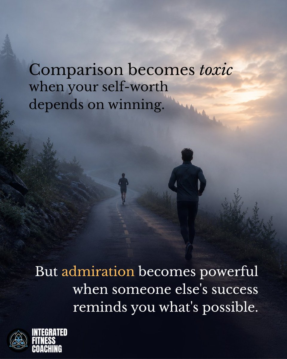 IntFitCoaching's tweet photo. Someone else's success is not evidence against you.

Comparison becomes toxic when it attacks your self-worth.

But admiration can turn it into fuel:

"Maybe that is possible for me, too."

#MindfulMonday #Mindset #EmotionalWellbeing https://t.co/6Fgk7Oy7R7