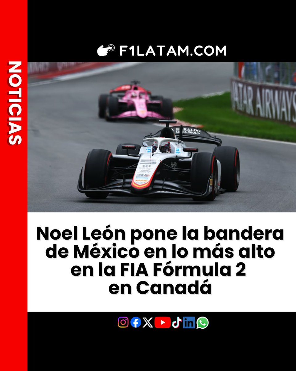F1LATAMCOM's tweet photo. #F2 | Noel León pone la bandera de México en lo más alto en la FIA Fórmula 2 en Canadá
-
🗒️🔗👉 https://t.co/tIPeppQios
-
#F1LATAM #Formula1 #FormulaOne #F12026 #CanadianGP @noel_leon19 https://t.co/BgkCQDNM4f