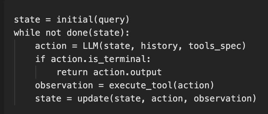 sergey48k's tweet photo. Claude Code offered me this definition of an AI agent. It's basically the OODA loop invented by the U.S. Air Force. Observe-Orient-Decide-Act. Whoever spins it faster defines reality for their adversary. Which means that smarter but inevitably slower AI agents will find themselves reacting to the world created by the faster (but not brighter) agents.