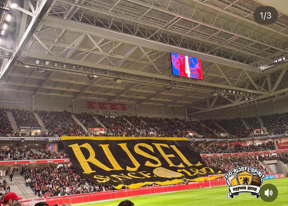 Rijselaar's tweet photo. Pour rappel les GRS ne sont que 150 mais proposent également ce genre de tifo https://t.co/poVkUPi6nN