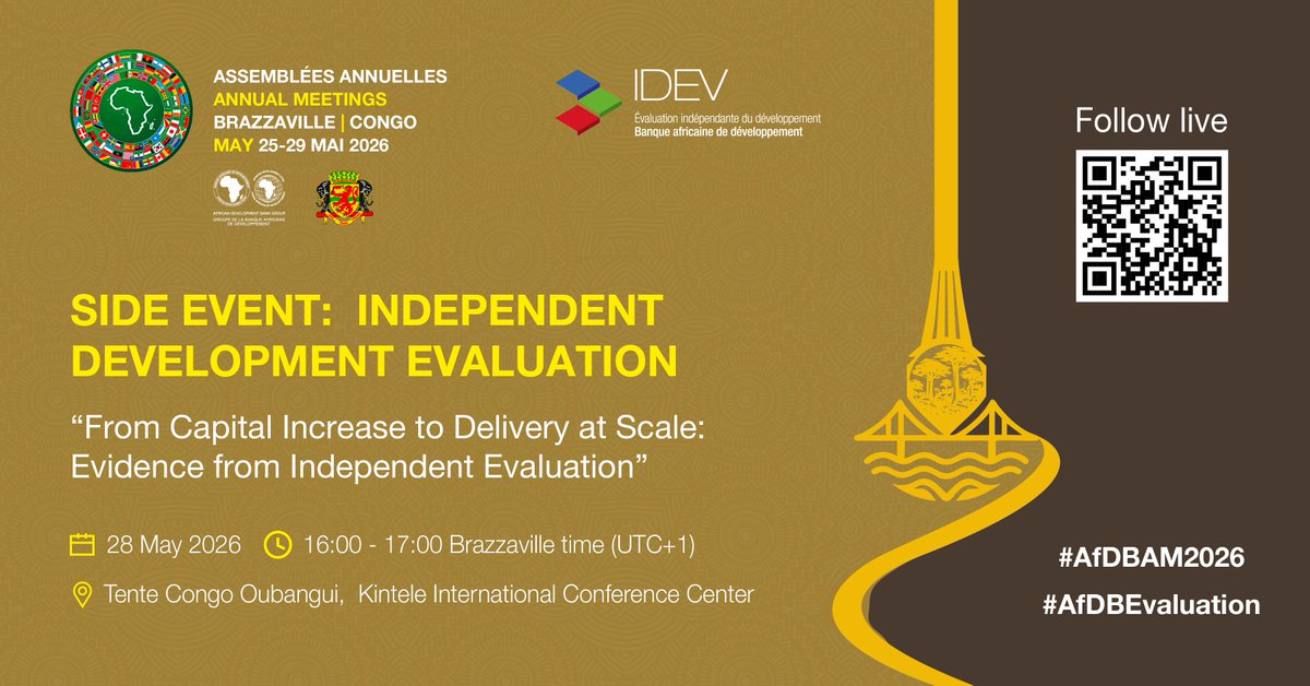 evaluationafdb's tweet photo. 1/3 SIDE EVENT: Scaling development finance is not only about mobilising resources. Strong institutional systems, operational readiness, and financial sustainability are critical in translating financing into development impact. https://t.co/DVTOozr2dM
