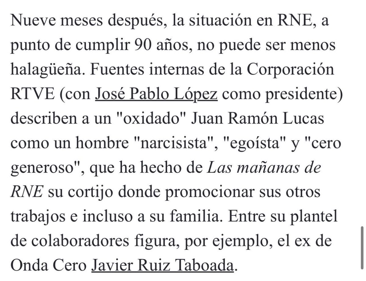eliisaalh's tweet photo. @OscarRusVicente @elindepcom Este párrafo es el que explica por qué Mamen ya no está en antena. Una pena enorme. Una baja más en Las Mañanas de la radio pública https://t.co/CODQHUMDSd