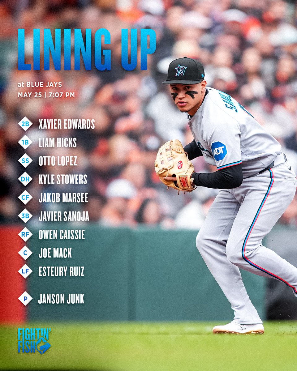 Marlins's tweet photo. Touched down in Toronto📍 

📺: https://t.co/pMAEOPHNJ8
👂: @MarlinsRadio, @radiomambi710, @1043wqam 
⏰: 7:07 PM ET

#FightinFish https://t.co/Sc86Fv9Da7