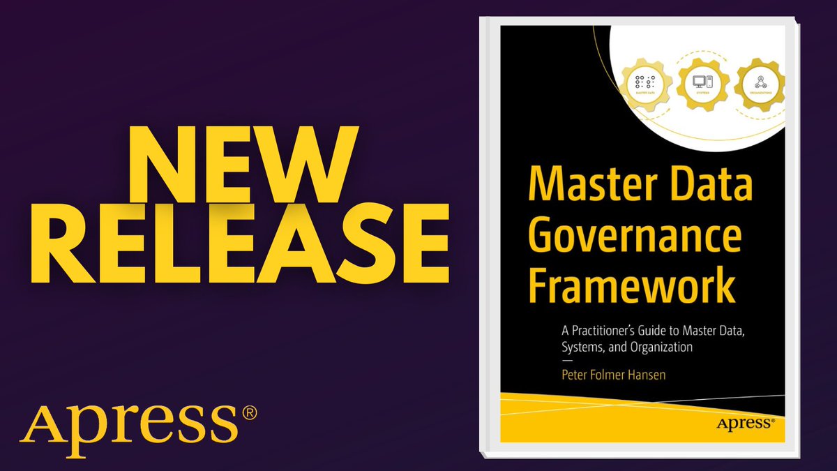 Apress's tweet photo. Master Data is the backbone of the enterprise—and weak governance quietly drains value. Learn how to bring order to data, cut hidden costs, and support growth with a practical, business‑focused approach. #DataGovernance #MasterData #DataManagement
🔗 https://t.co/MR5RRq6rCH https://t.co/76qel8p8FO