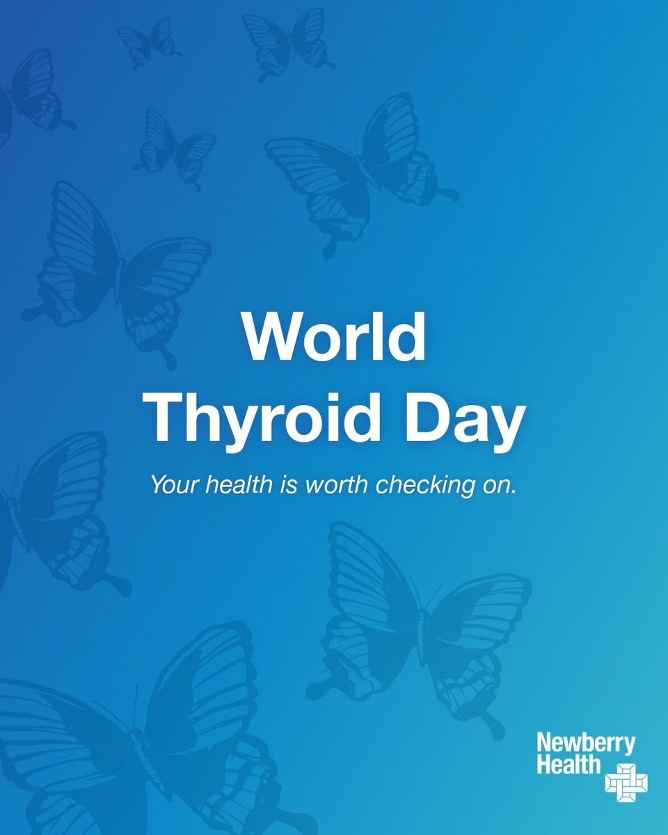 _NewberryHealth's tweet photo. Today is World Thyroid Day and we want to take a moment to talk about a little gland that does a whole lot of work. 🦋 https://t.co/CmhHUHkK6P