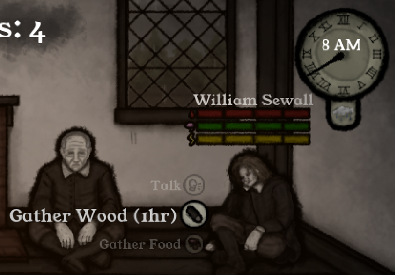 HauntSoft's tweet photo. After months of dealing with a severe design issue for WE ARE BEING HUNTED 2, I figured it out and the answer was so simple. 

Actions now use time during the day, so plan your actions accordingly. You can also do actions later towards dusk at increased risk to your survivor! https://t.co/59psAxUYaQ