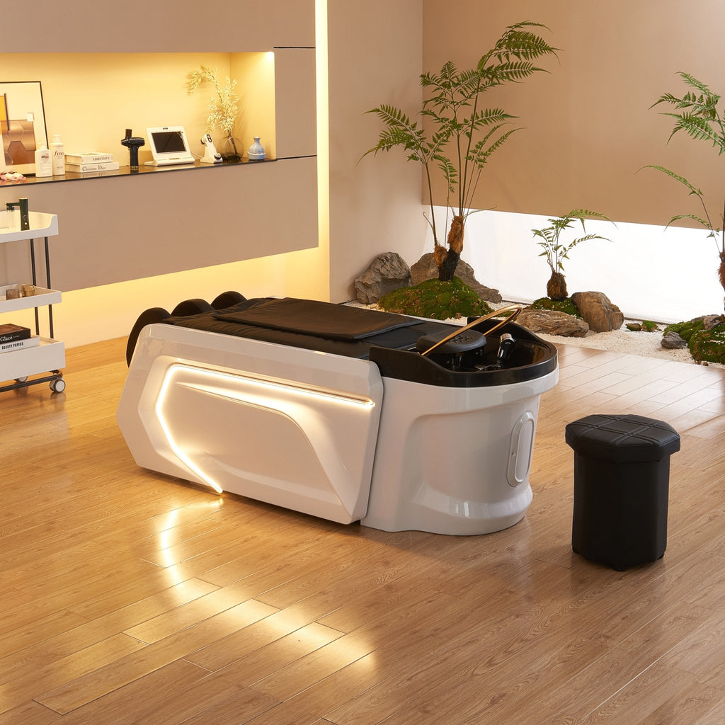 ShSalons's tweet photo. Elevate your salon's services with the A029 Plumbed Head Spa Bed! Experience luxurious full-body massage and water-based head spa in one. Perfect for creating a premium client experience! #SpaInnovation #SalonLuxury #MassageTherapy #LEDLight #SteamTherapy #WellnessRevolution ✨ https://t.co/A0JmGOmw4l
