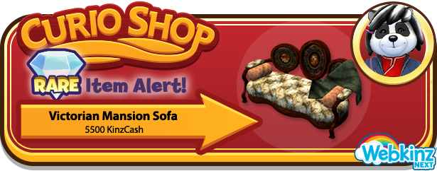 webkinz's tweet photo. #NextRareItemAlert! Visit the Webkinz Next Curio Shop from now until 7pm EST for the Victorian Mansion Sofa. https://t.co/hwfW1yJvLR