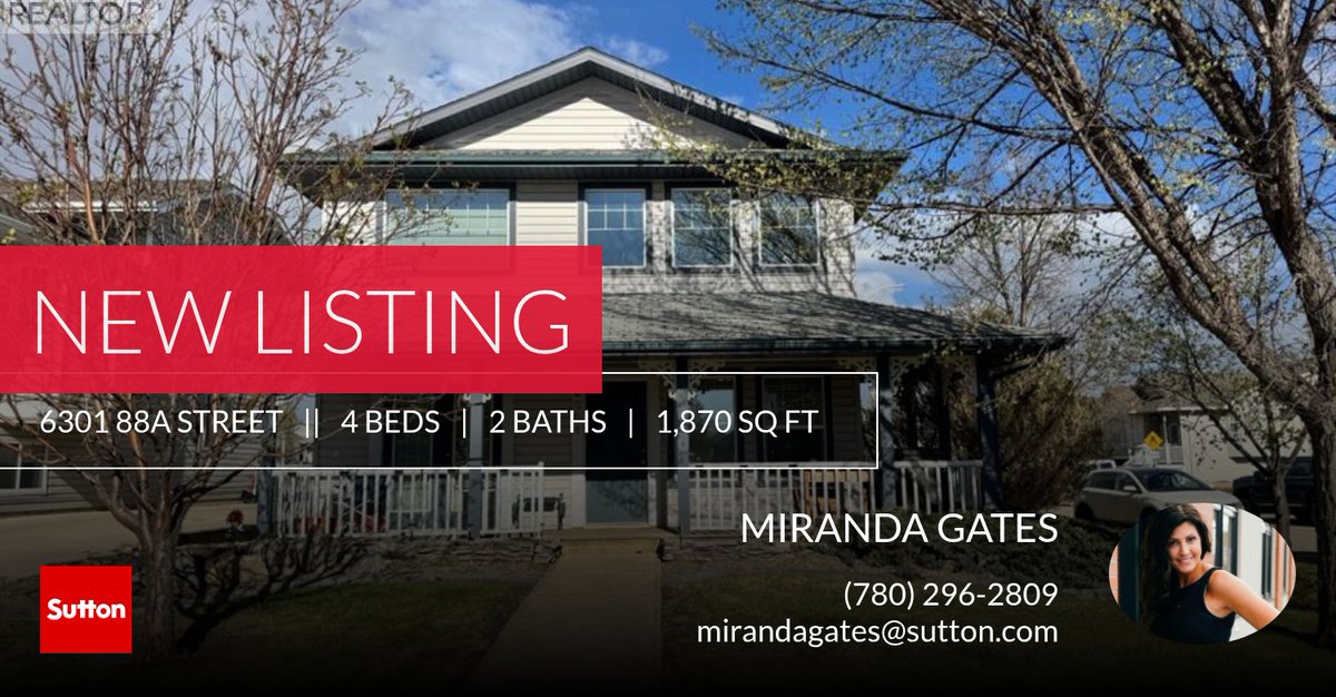 MirandaG_SUTTON's tweet photo. 📍 New Listing 📍 Take a look at this fantastic new property that just hit the market located at 6301 88a Street in Grande Prairie. Reach out here or at (780) 296-2809 for more information!

Listed by Jason Meashaw

MIRANDA GATES R... https://t.co/RkHQv6sahr https://t.co/gaLsG9gaMH