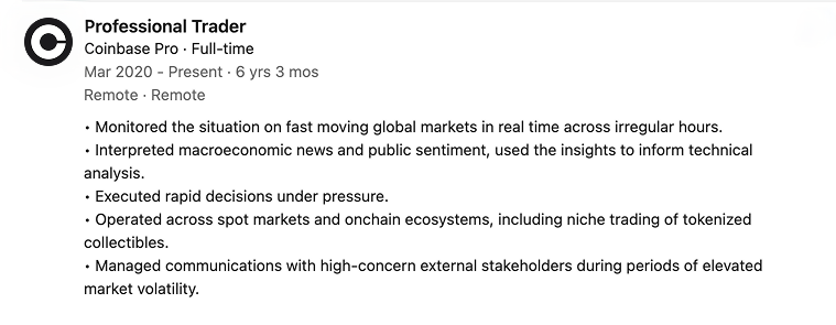 coinbasetraders's tweet photo. The perfect resume doesn't exi... https://t.co/snWYrddefs