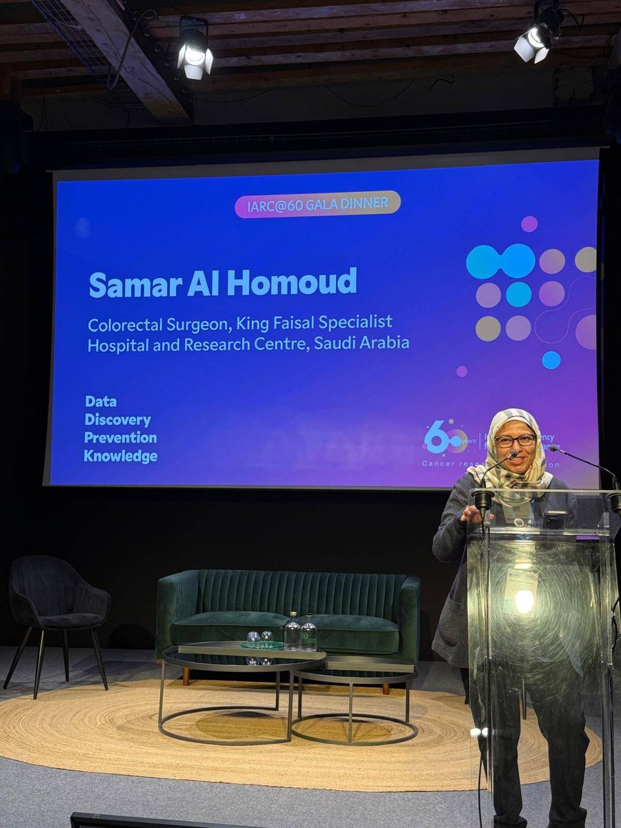 AlhomoudSamar's tweet photo. Congratulations to International Agency for Research on Cancer @IARCWHO on its 60th anniversary and the IARC@60 International Scientific Conference — a remarkable platform for collaboration, innovation and hope.
It was a great pleasure to be part of the Scientific Advisory Panel Members and to contribute to Saudi Arabia’s participation in such a milestone event.

نهنئ الوكالة الدولية لأبحاث السرطان التابعة لمنظمة الصحة العالمية بمناسبة مرور ستين عامًا على تأسيسها وكذلك بنجاح المؤتمر الدولي والذي يُعد منصةً مميزةً للتعاون والابتكار والأمل فى مجال أبحاث السرطان

سعدت بالمشاركة ضمن أعضاء اللجنة الاستشارية العلمية لتنظيم هذا المؤتمر والمساهمة في مشاركة المملكة العربية السعودية في هذا الحدث المميز 
🇸🇦
@IARC_DIR 
 #IARC60