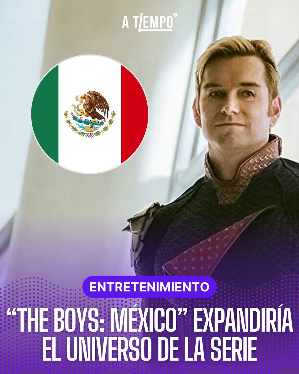 ATiempoTv's tweet photo. 🦸🇲🇽 “The Boys: México” expandiría oficialmente el universo de la exitosa serie con una nueva historia ambientada en Latinoamérica. 🔥📺

Reportes señalan que Prime Video trabajaría en un spin-off mexicano con Gael García Bernal y Diego Luna como productores. ⚡

💬 ¿Te gustaría ver una versión mexicana de The Boys?

Todos los detalles en nuestro sitio web.
🔗https://t.co/Lo92uWwjnJ 

#TheBoys #TheBoysMexico #PrimeVideo #Series #Streaming