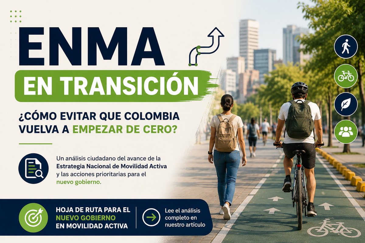 BiciRedColombia's tweet photo. La movilidad activa necesita continuidad, no reinicios.
Nuevo análisis:
📑 hoja de ruta para el próximo gobierno,
🏙️ prioridades territoriales,
⚠️ retos institucionales
y acciones para evitar que Colombia vuelva.
#ENMA #MovilidadActiva
https://t.co/mvVVDDlfzq https://t.co/rcdWQfHEZS