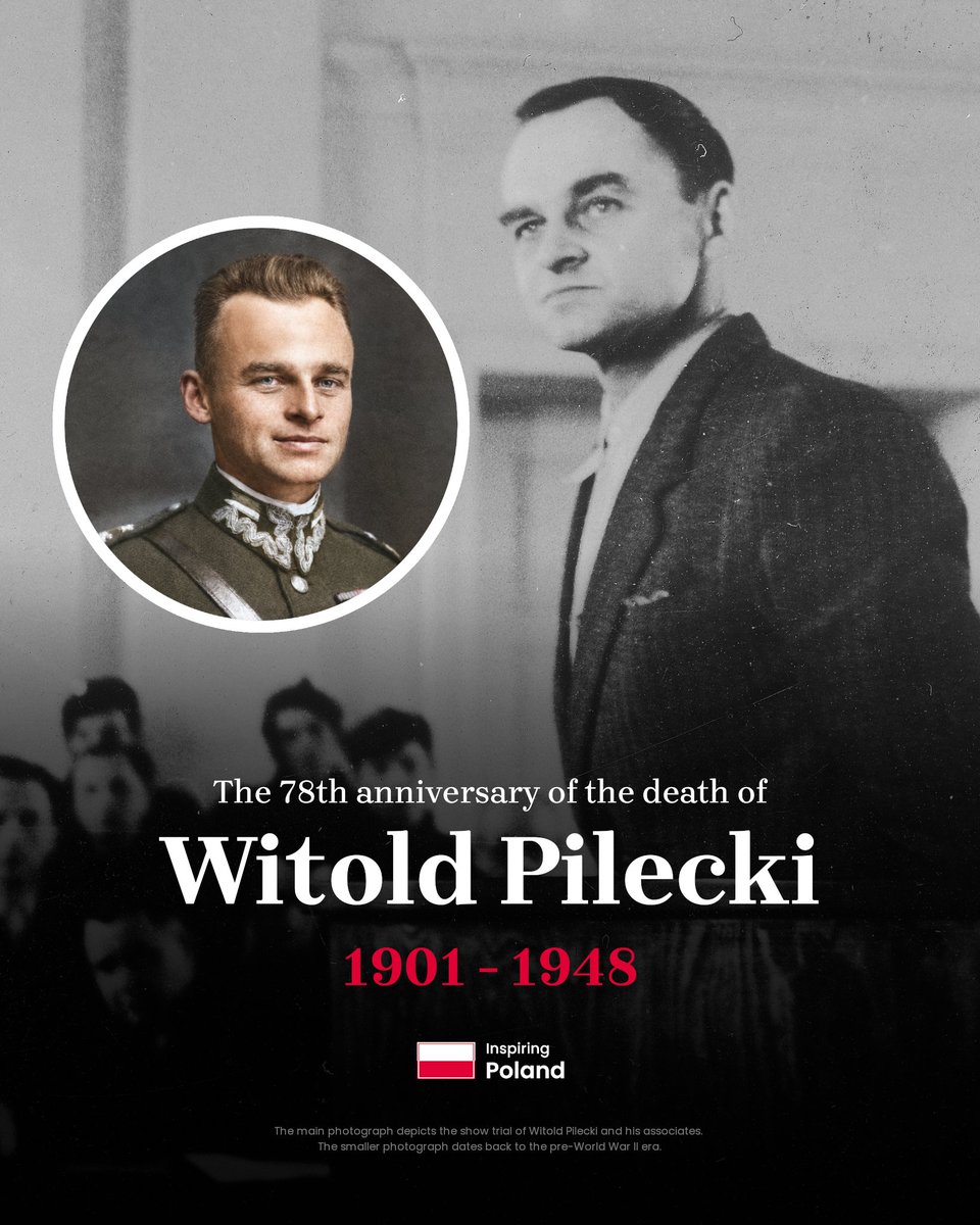 InspiringPoland's tweet photo. 🇵🇱 Today, we commemorate the 78th anniversary of Witold Pilecki's execution at the hands of the communist authorities. The burial site of this heroic Home Army soldier was concealed by the communists and remains unknown to this day.

Read more: https://t.co/jNxlUTE4oQ https://t.co/DHzSZ2QSin