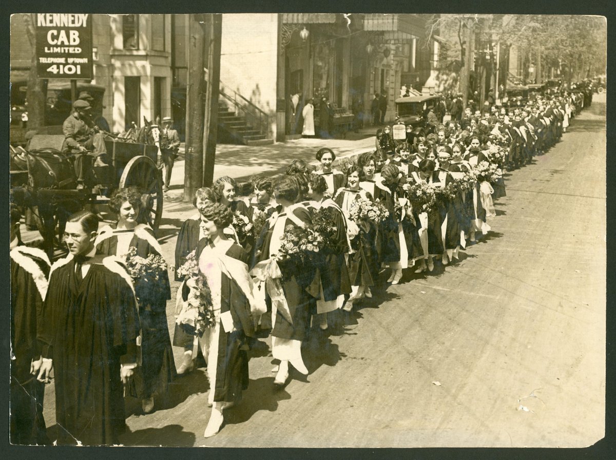 mcgillu's tweet photo. Nearly a century later, the tradition continues. 🎓✨
Get ready to celebrate as Spring 2026 convocation begins tomorrow.

#McGillGrad #Convocation

📷 McGill University Archives (@mcgilllib), 1923 https://t.co/dmjkte1ilW