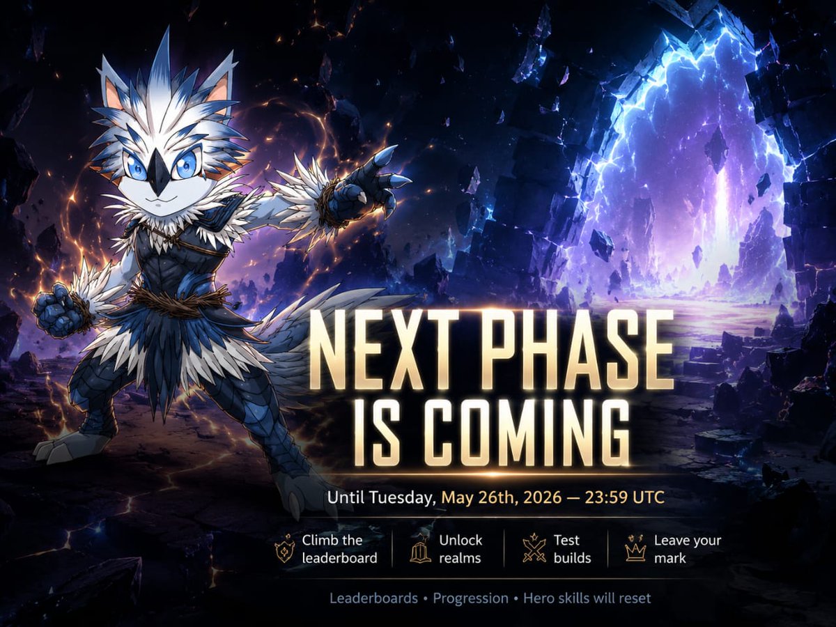 kiooverse's tweet photo. 🚨 NEXT PHASE IS COMING 🚨

The current Kioomon Origins leaderboard cycle ends on May 26 — 23:59 UTC.

Until then:
⚔️ climb the rankings
🔥 unlock Endless Mode
🌋 conquer Cinder Waste
🧪 test builds before the reset

Before the next phase begins:
• Leaderboards reset
• Progression resets
• Hero skills reset

The players adapting early are already ahead 👀

🎮 https://t.co/751KzsTgmp