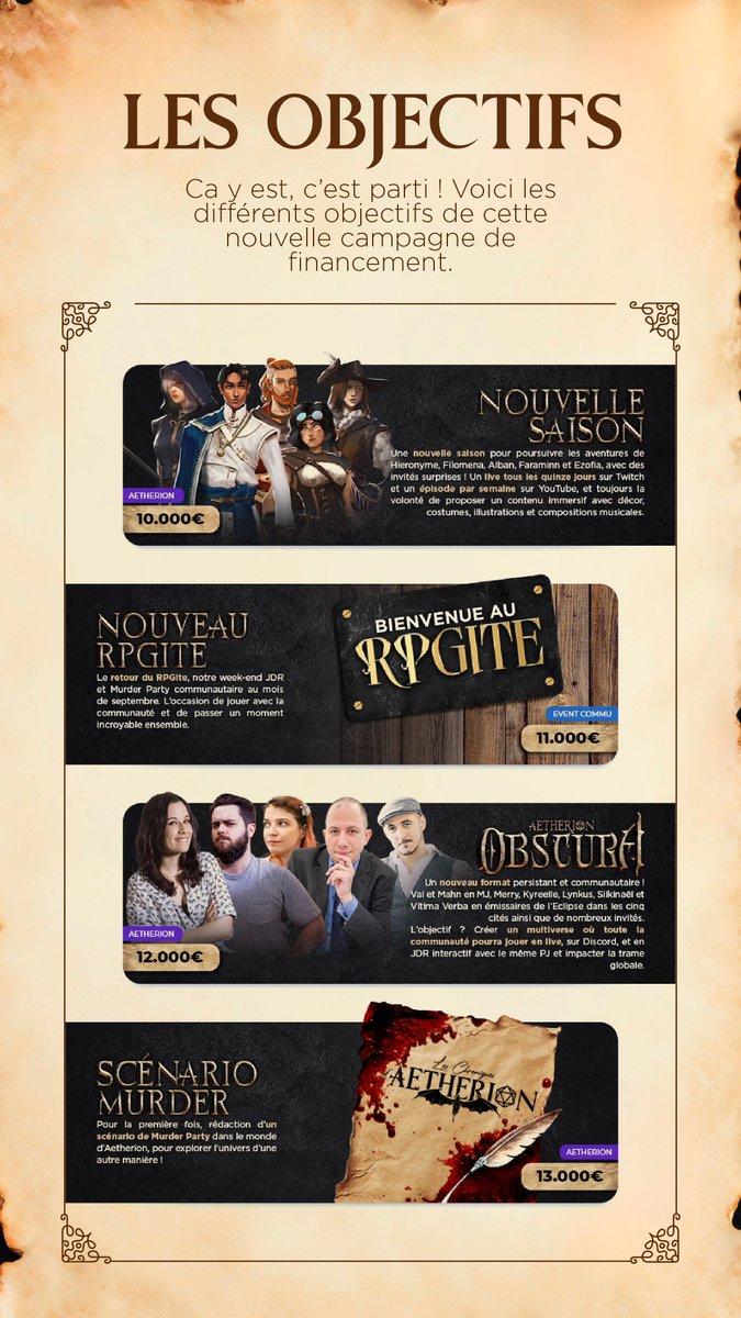 GeekFabula's tweet photo. Tous les objectifs à atteindre sont ici... En résumé : l'avenir de l'univers Aetherion, développer le studio pour proposer du contenu toujours plus quali, et continuer les projets avec la communauté. https://t.co/QPyTCB2D91