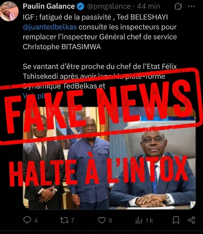 GChristfort's tweet photo. Je démens avec la plus grande fermeté cette campagne de désinformation visant à nuire à l’image de @juantedbelkas.
Les intoxications et manipulations médiatiques ne remplaceront jamais les faits. Nous restons mobilisés derrière un leadership responsable. https://t.co/yO3Ob2du5e