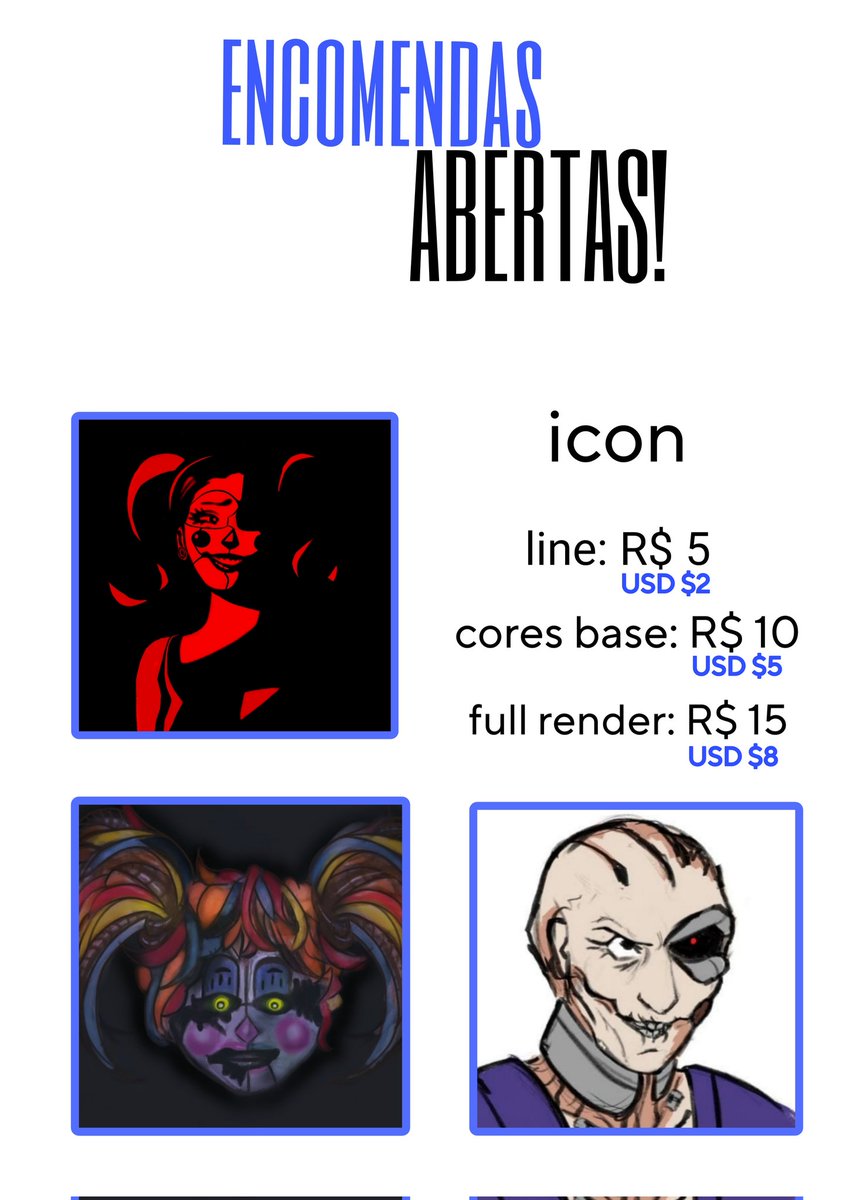 charliebot03's tweet photo. 🎨🖌️ Encomendas Abertas/Commissions Open!

Encomendas via DM 

💵: Pix and PayPal

share to help an artist 🥺💖 https://t.co/kVcBgQYOsQ