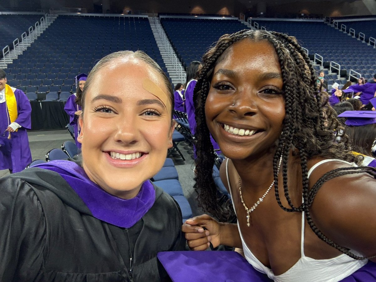 coachmegcogan's tweet photo. Look at these @DuluthSoftball grads! So proud of these two! 🫶🏼🥎💜 https://t.co/rdSsZ0Ejdq